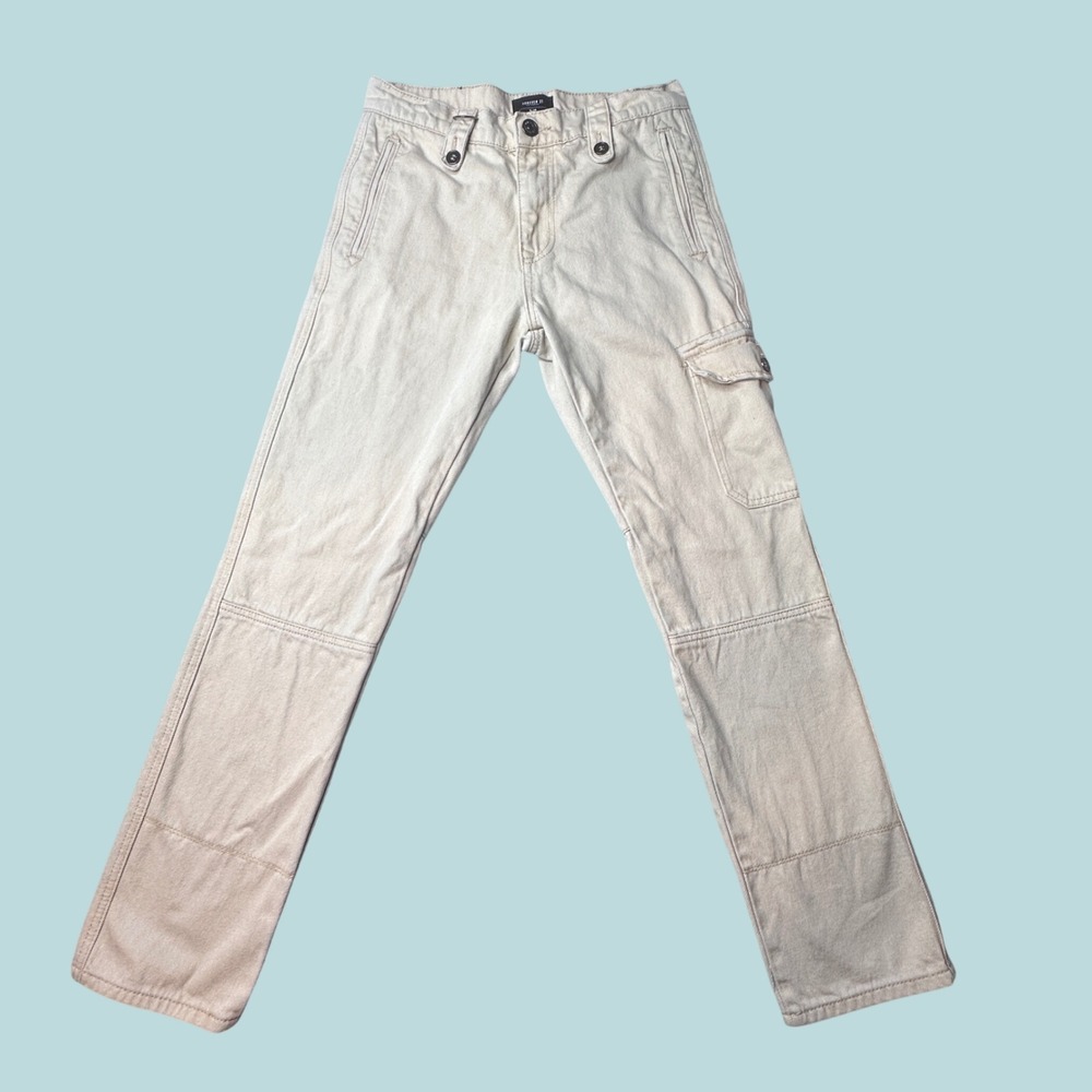Forever 21 Cargo Pants Mens 29x29 Khaki Slim Fit Utility Workwear Cotton Twill